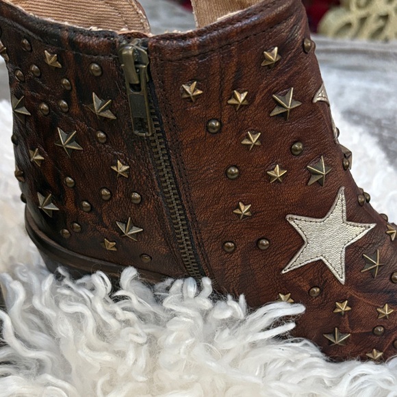 Myra Bag Brown Leather Heeled Boots with Silver Stars~ GORGEOUS! Brand new - Picture 5 of 12